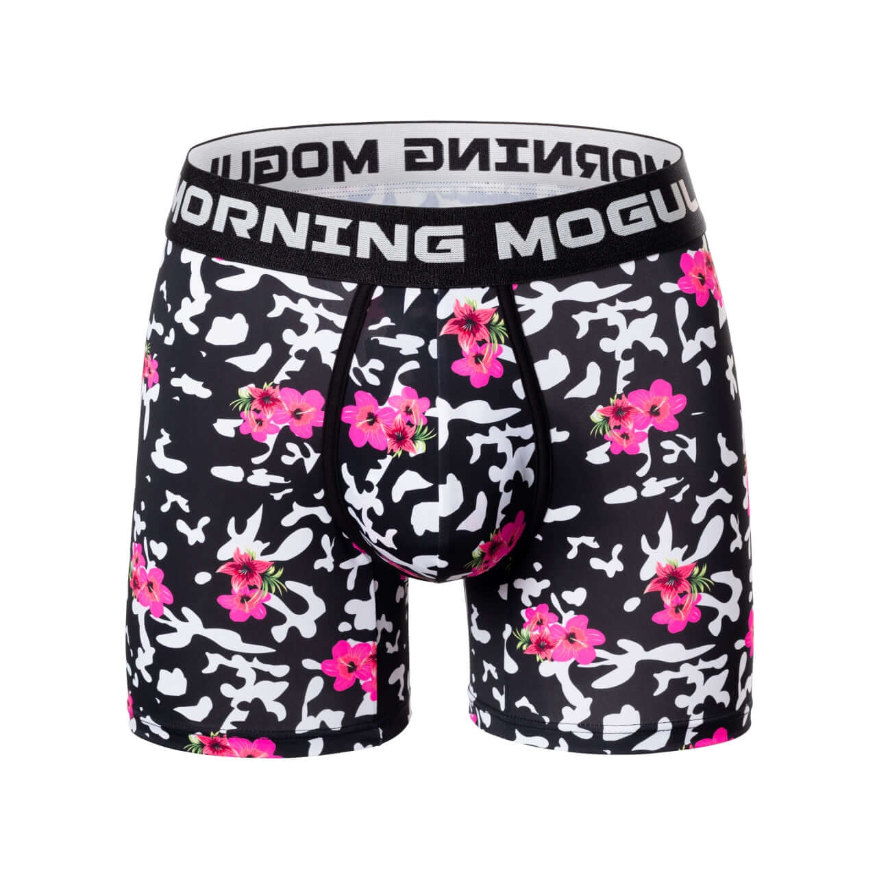 Hibiscus Black And White-Boxer Brief