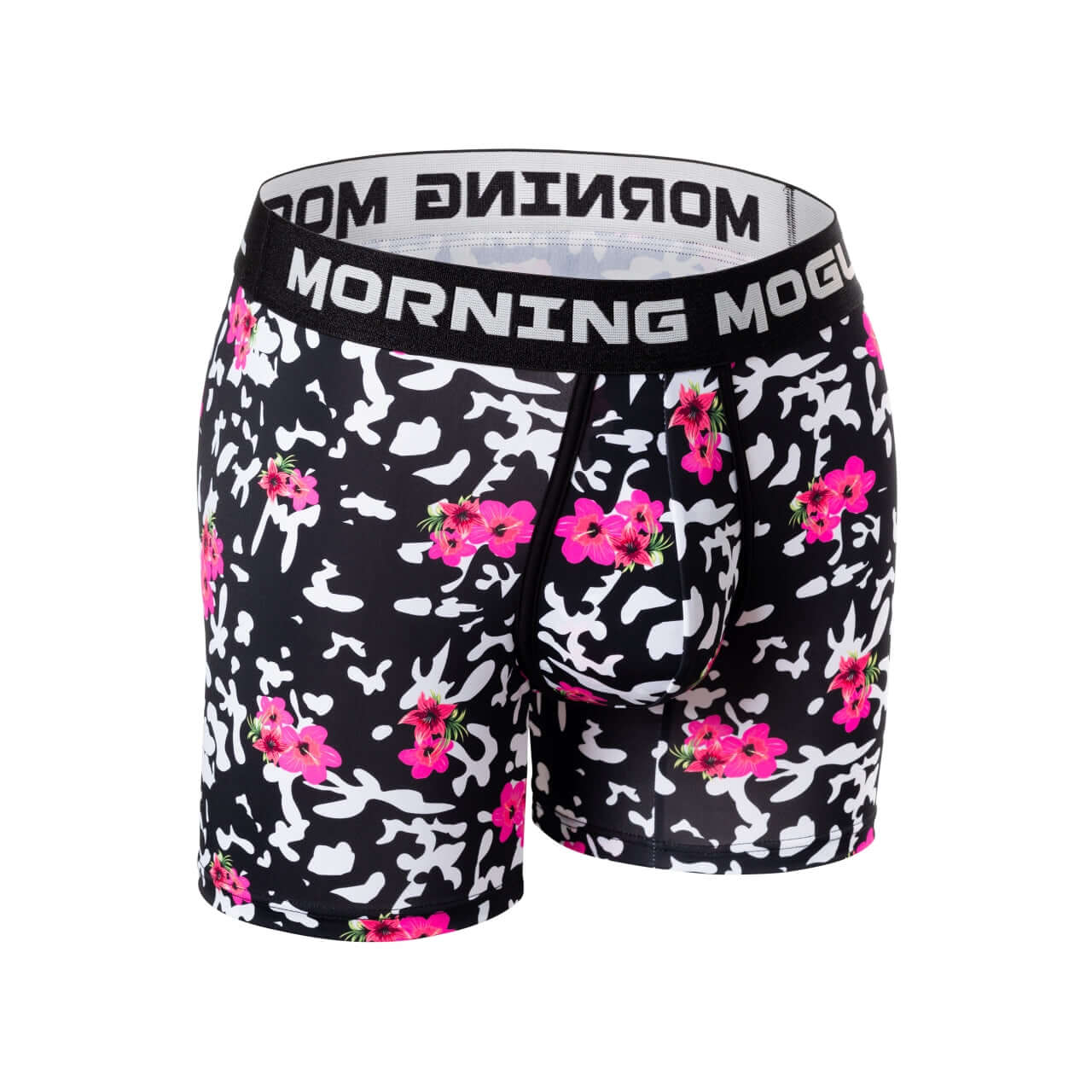 Hibiscus Black And White-Boxer Brief