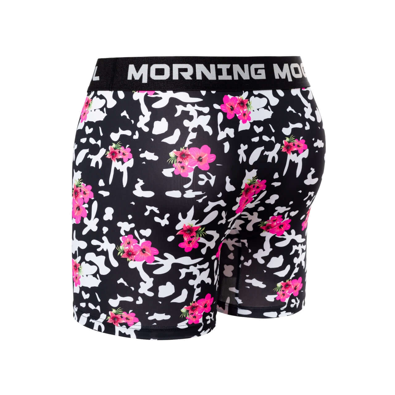 Hibiscus Black And White-Boxer Brief